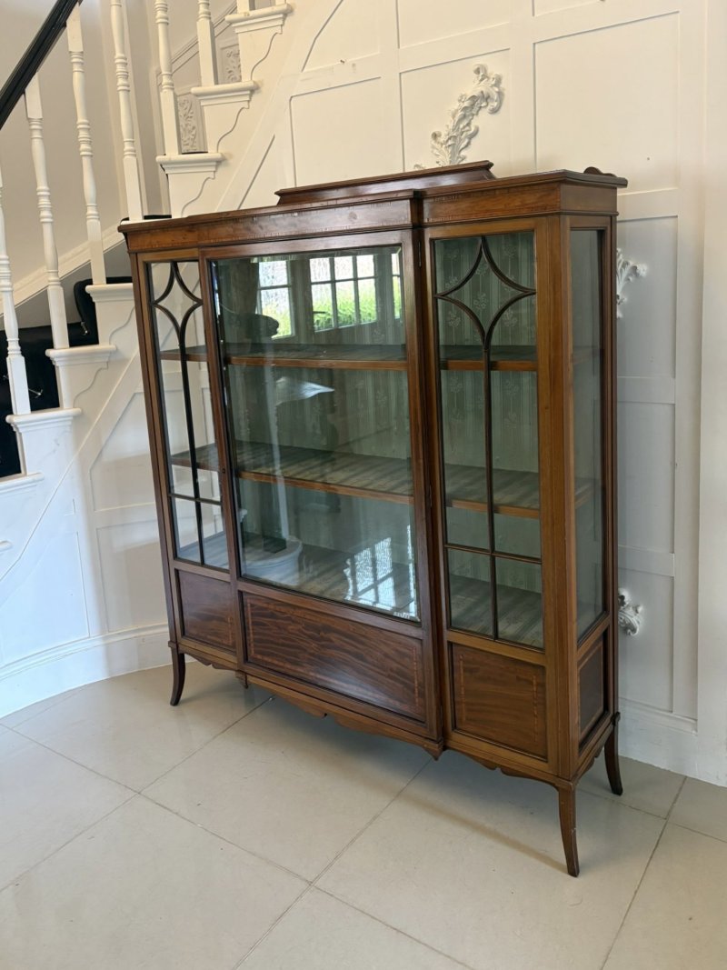Superb Quality Antique Edwardian Inlaid Mahogany Display Cabinet - Image 4